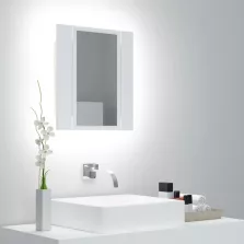   vidaXL fehér akril LED-es fürdőszobaszekrény tükörrel 40 x 12 x 45 cm