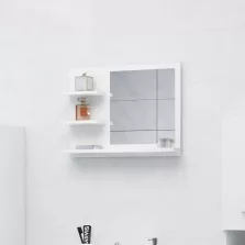   vidaXL fehér szerelt fa fürdőszobai tükör 60 x 10,5 x 45 cm
