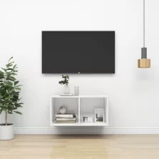   vidaXL fehér szerelt fa falra szerelhető TV-szekrény 37 x 37 x 72 cm