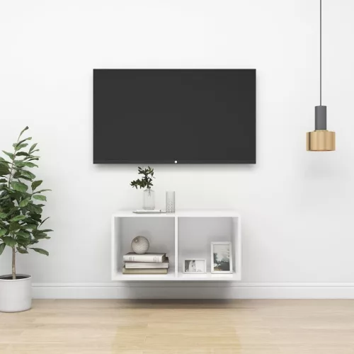 vidaXL fehér szerelt fa falra szerelhető TV-szekrény 37 x 37 x 72 cm