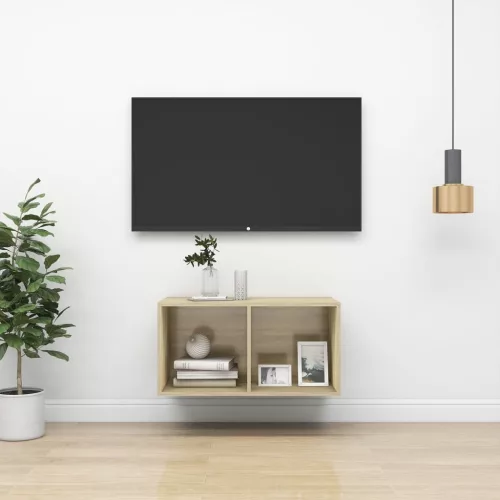 vidaXL sonoma tölgy színű szerelt fa fali TV-szekrény 37 x 37 x 72 cm