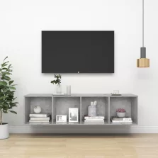   vidaXL betonszürke szerelt fa fali TV-szekrény 37x37x142,5 cm