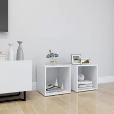 vidaXL 2 db fehér szerelt fa TV-szekrény 37 x 35 x 37 cm