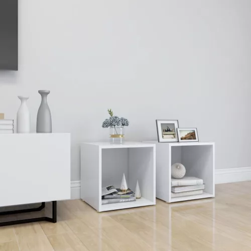 vidaXL 2 db fehér szerelt fa TV-szekrény 37 x 35 x 37 cm