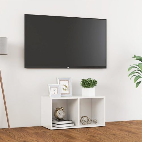 vidaXL magasfényű fehér szerelt fa TV-szekrény 72 x 35 x 36,5 cm