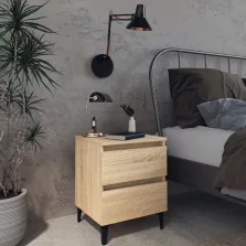   vidaXL 2 db sonoma tölgy színű szerelt fa éjjeliszekrény 40x35x50 cm
