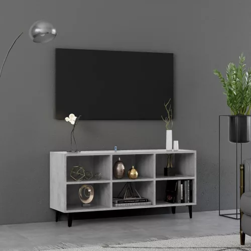 vidaXL betonszürke TV-szekrény fémlábakkal 103,5 x 30 x 50 cm