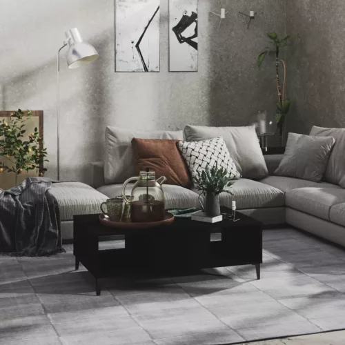 vidaXL fekete szerelt fa dohányzóasztal 103,5 x 60 x 35 cm