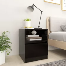   vidaXL 2 db fekete szerelt fa éjjeliszekrény 40 x 40 x 50 cm