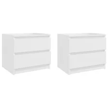   vidaXL 2 db fehér szerelt fa éjjeliszekrény 50 x 39 x 43,5 cm