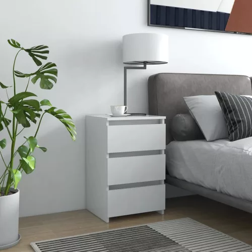 vidaXL 2 db fehér szerelt fa éjjeliszekrény 40 x 35 x 62,5 cm