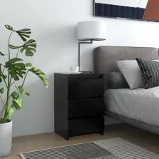   vidaXL 2 db fekete szerelt fa éjjeliszekrény 40 x 35 x 62,5 cm