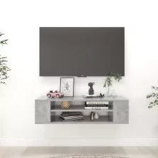   vidaXL betonszürke szerelt fa függő TV-szekrény 100 x 30 x 26,5 cm