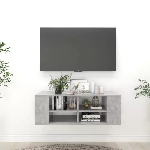 vidaXL betonszürke szerelt fa falra szerelhető TV-szekrény 102x35x35cm