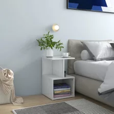   vidaXL 2 db magasfényű fehér szerelt fa éjjeliszekrény 35 x 35 x 55 cm