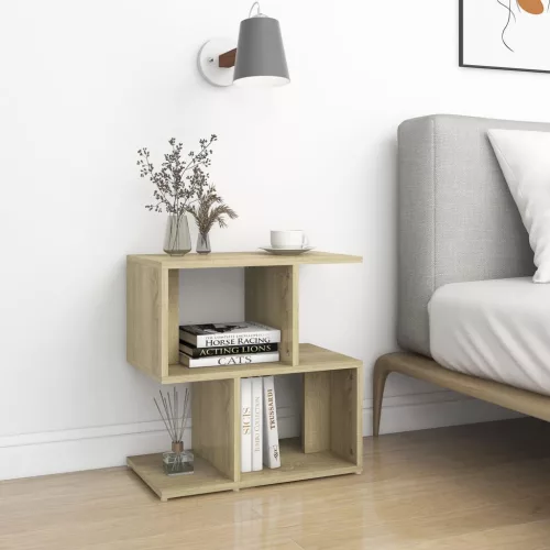 vidaXL 2 db sonoma tölgy színű szerelt fa éjjeliszekrény 50x30x51,5 cm