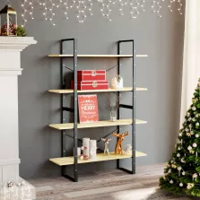   vidaXL négyszintes barna tömör fenyőfa könyvszekrény 100 x 30 x 140 cm