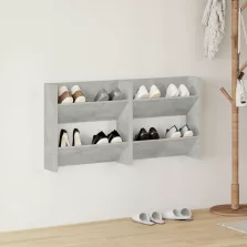   vidaXL 2 db betonszürke fali cipősszekrény 60 x 18 x 60 cm