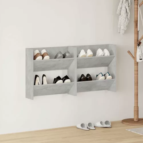 vidaXL 2 db betonszürke fali cipősszekrény 60 x 18 x 60 cm