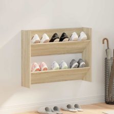   vidaXL sonoma tölgy színű szerelt fa fali cipősszekrény 80x18x60 cm