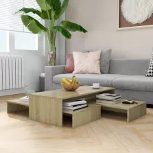   vidaXL szerelt fa rakásolható dohányzóasztalszett 100x100x26,5 cm