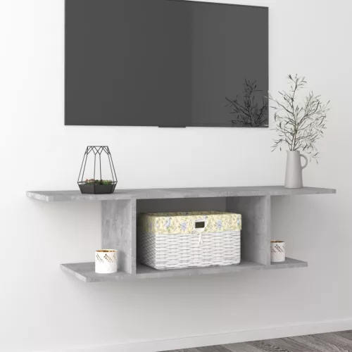 vidaXL betonszürke falra szerelhető TV-szekrény 103 x 30 x 26,5 cm