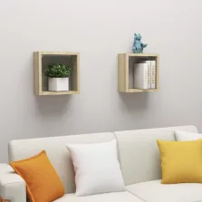   vidaXL 2 db sonoma tölgy színű fali kockapolc 30 x 15 x 30 cm