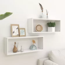   vidaXL 2 db fehér szerelt fa négyszögű fali polc 60 x 15 x 23 cm