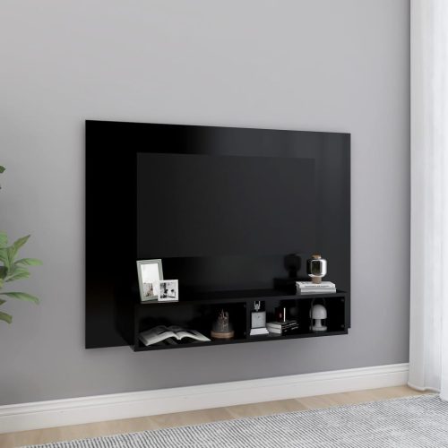 vidaXL fekete fali forgácslap TV-szekrény 120 x 23,5 x 90 cm