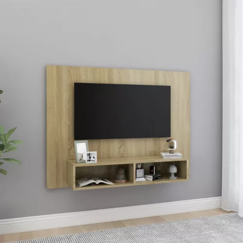 vidaXL sonoma tölgy színű szerelt fa fali TV-szekrény 120x23,5x90 cm