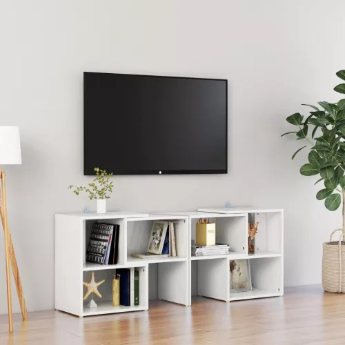 vidaXL magasfényű fehér szerelt fa TV-szekrény 104 x 30 x 52 cm