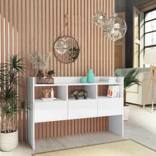  vidaXL magasfényű fehér szerelt fa tálalószekrény 105 x 30 x 70 cm