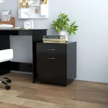 vidaXL fekete szerelt fa kerekes szekrény 45 x 38 x 54 cm