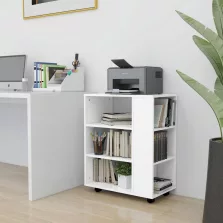 vidaXL fehér szerelt fa kerekes szekrény 60 x 35 x 75 cm