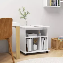   vidaXL magasfényű fehér szerelt fa kerekes szekrény 60 x 45 x 60 cm