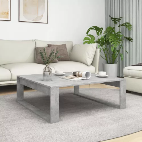 vidaXL betonszürke szerelt fa dohányzóasztal 100 x 100 x 35 cm