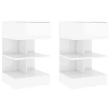   vidaXL 2 db magasfényű fehér éjjeliszekrény 40 x 35 x 65 cm