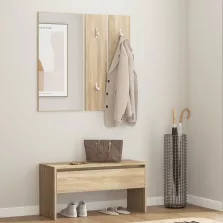   vidaXL sonoma tölgyszínű szerelt fa előszobai bútorszett