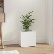   vidaXL magasfényű fehér szerelt fa virágtartó 40 x 40 x 40 cm
