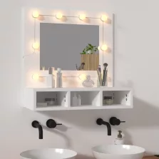 vidaXL fehér tükrös szekrény LED-ekkel 60 x 31,5 x 62 cm