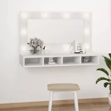 vidaXL fehér tükrös szekrény LED-ekkel 90x31,5x62 cm