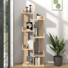   vidaXL sonoma tölgy színű szerelt fa könyvszekrény 48 x 25,5 x 140 cm