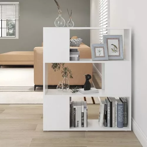vidaXL fehér szerelt fa térelválasztó könyvszekrény 80 x 24 x 94 cm