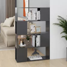   vidaXL szürke szerelt fa térelválasztó könyvszekrény 80x24x124,5 cm