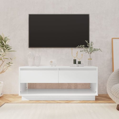 vidaXL magasfényű fehér forgácslap TV-szekrény 102 x 41 x 44 cm