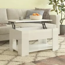   vidaXL magasfényű fehér szerelt fa dohányzóasztal 79x49x41 cm