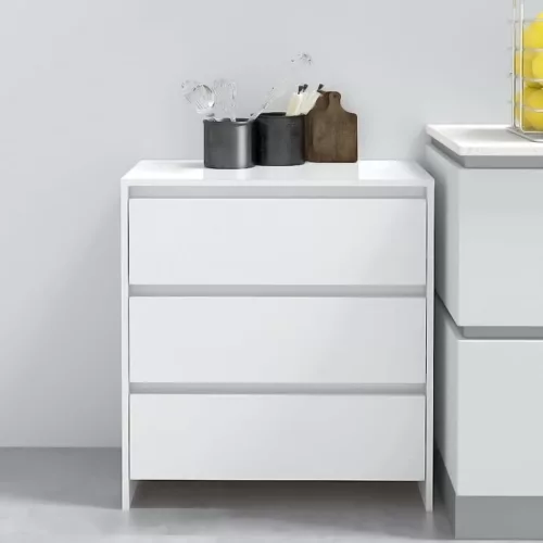 vidaXL magasfényű fehér szerelt fa tálalószekrény 70x41x75 cm