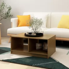   vidaXL mézbarna tömör fenyőfa dohányzóasztal 75 x 50 x 33,5 cm
