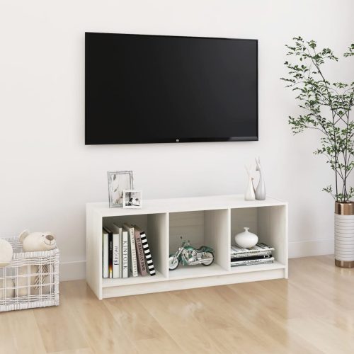 vidaXL fehér tömör fenyőfa TV-szekrény 104 x 33 x 41 cm