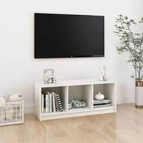 vidaXL fehér tömör fenyőfa TV-szekrény 104 x 33 x 41 cm